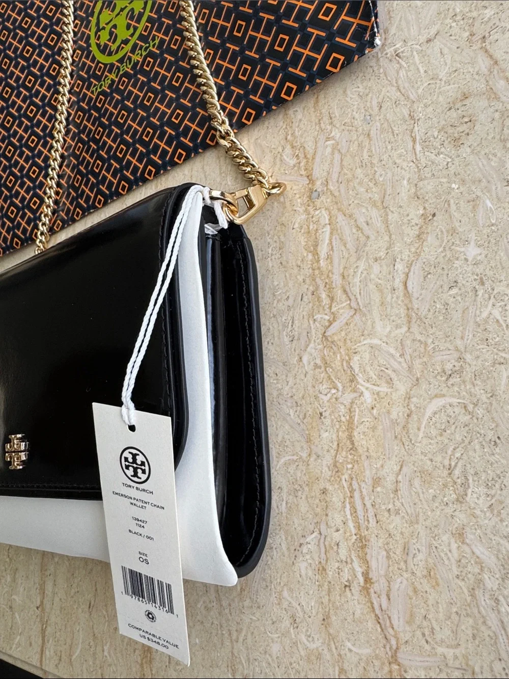NWT TORY BURCH Emerson Patent Chain Shoulder Bag